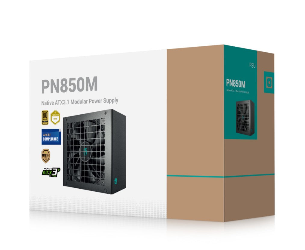 DeepCool PN850M Gamer Storm 850W 80+ Gold Certified Fully Modular ATX Power Supply, 120mm Fan, Japanese Capacitors, DCtoDC, ATX12V V3.1, 100,000 MTB DeepCool PN850M Gamer Storm 850W 80+ Gold Certified Fully Modular ATX Power Supply, 120mm Fan, Japanese Capacitors, DCtoDC, ATX12V V3.1, 100,000 MTB